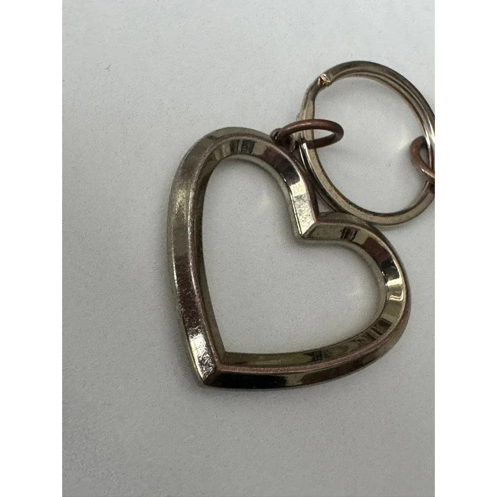 Victoria's Secret Gold Double Heart‎ Keychain Bag Charm Lobster Clasp Engraved